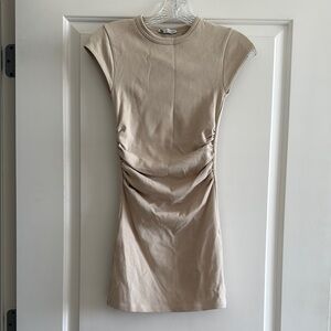 ZARA Beige Ruched Dress
